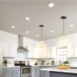 Crackled Glass Shade Brass Base Recessed Lamp Conversion Kit For E26 Recessed Mount Cans Drop Light