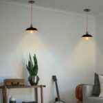 Black Shade Retro Brass Base Recessed Light Conversion Kit for E26 Recessed Mount Cans Pendant Light