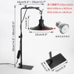 Black Free Standing Plant Grow Indoor Gardening Red & Blue Lighting Adjusted Height 15Ft Timer Cord